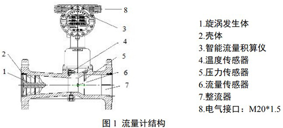 高壓旋進旋（xuán）渦流量計結構圖