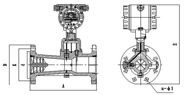 旋進旋渦流量計外形（xíng）圖（tú）