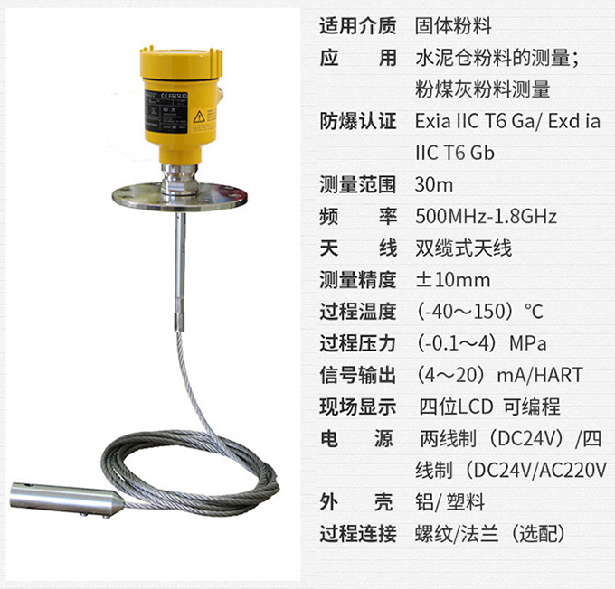 雷達液位變送器RD712技術參數（shù）表圖