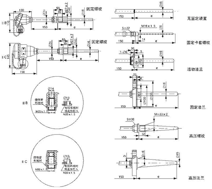 防（fáng）爆熱電偶（ǒu）外形尺寸圖